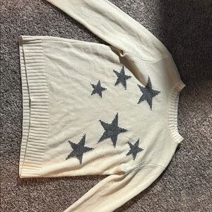 St. John's Bay Cream and Gray Star Sweater